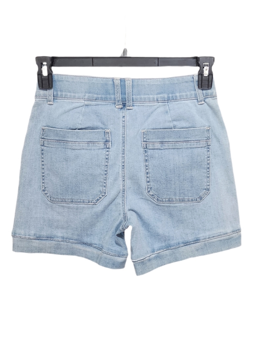 Democracy 4.5" Denim Utility Shorts Stretch High Rise Ab Solution Light Blue 4 - Picture 8 of 9